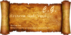 Czitrom Gyöngyi névjegykártya
